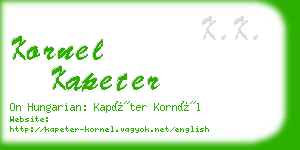 kornel kapeter business card